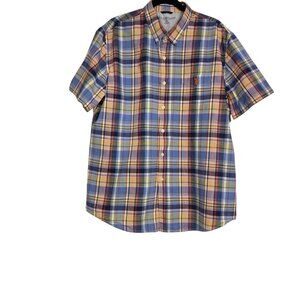 US Polo Assn. Multicolor Madras Plaid Short Sleeve Button Down Cotton Shirt 2XL